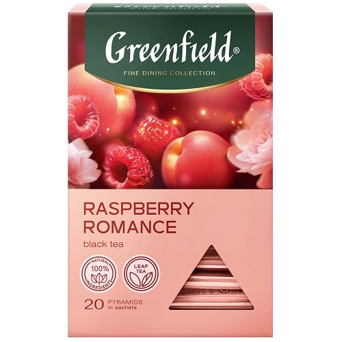Greenfield чай черный Raspberry Romance, 20 пирамидок